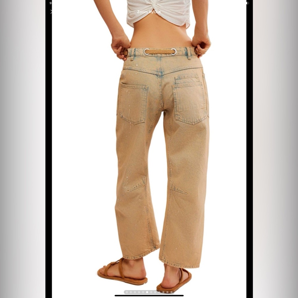 We The Free by Free People Moxie Low Slung Cowboy Barrel Relaxed Jeans 26L 26 L - Picture 6 of 10